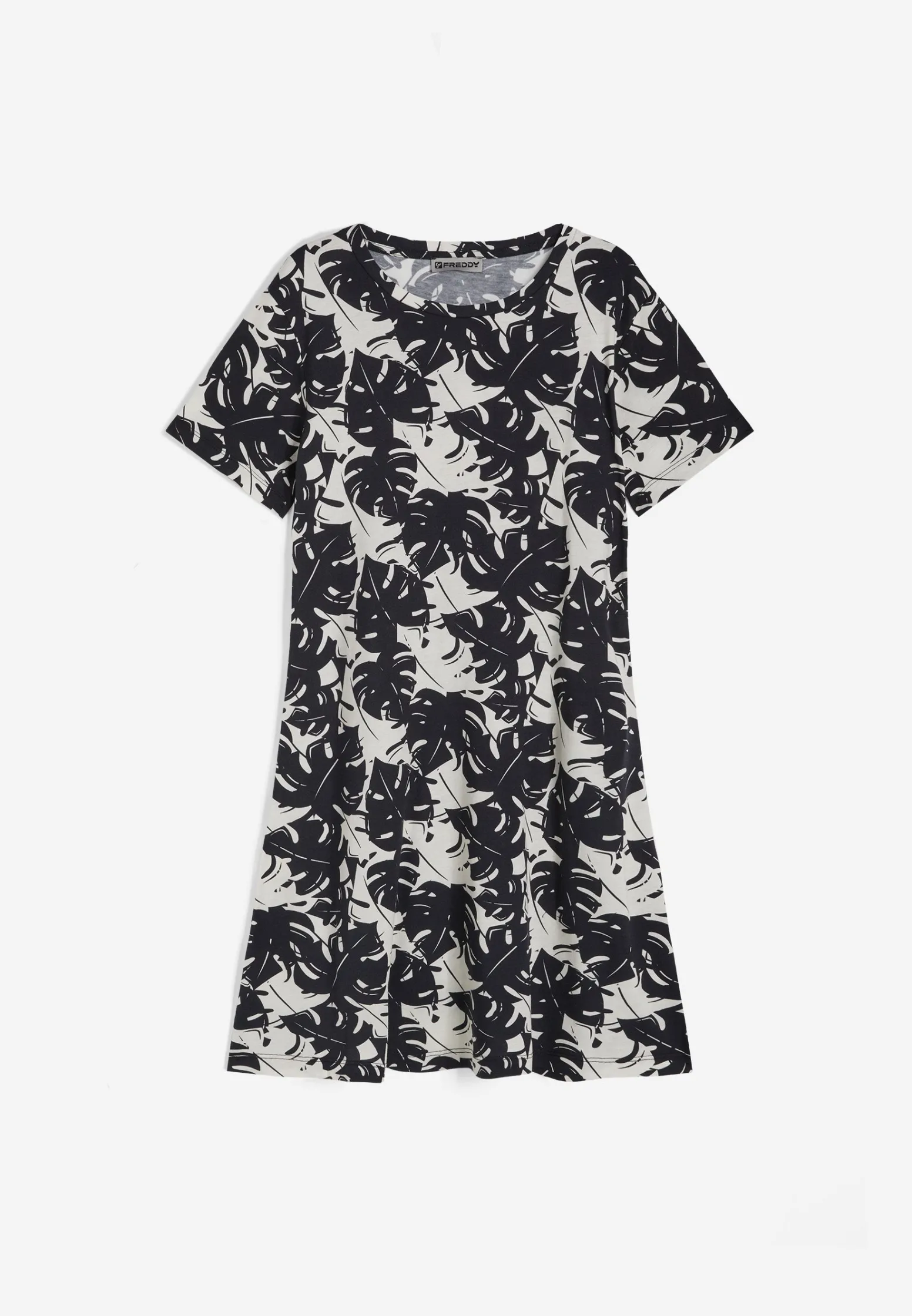Freddy Abito skater in jersey modal stampa tropical all over-Donna Abiti
