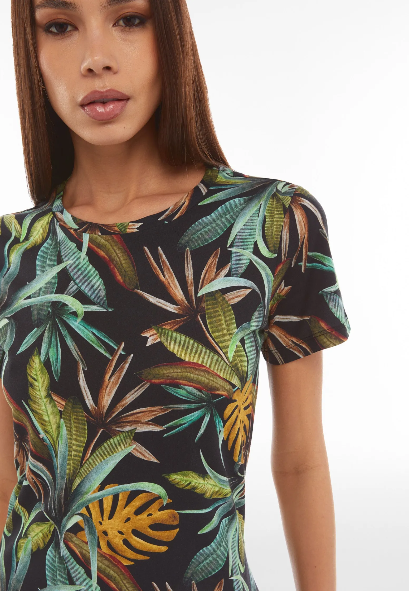 Freddy Abito skater in jersey modal stampa tropical all over-Donna Abiti