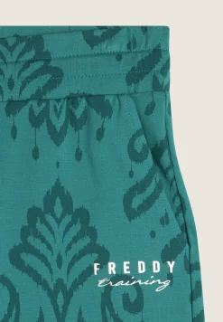 Freddy Bermuda in jersey con stampa floreale-Donna Pilates|Ginnastica