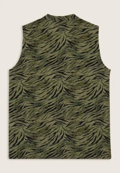 Freddy Blusa animalier in viscosa con scollo a V-Donna Top E Canotte