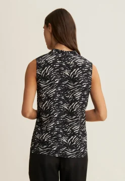 Freddy Blusa animalier in viscosa con scollo a V-Donna Top E Canotte
