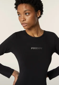 Freddy Body scollo quadrato in jersey decorato da strass-Donna Body