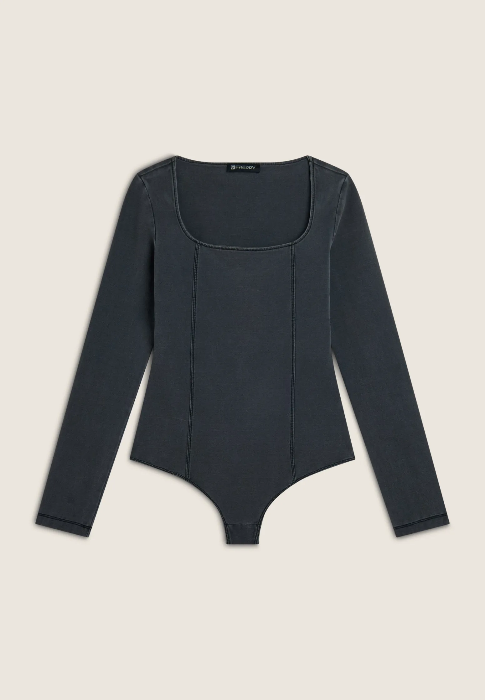 Freddy Body scollo quadrato in jersey effetto denim-Donna Body