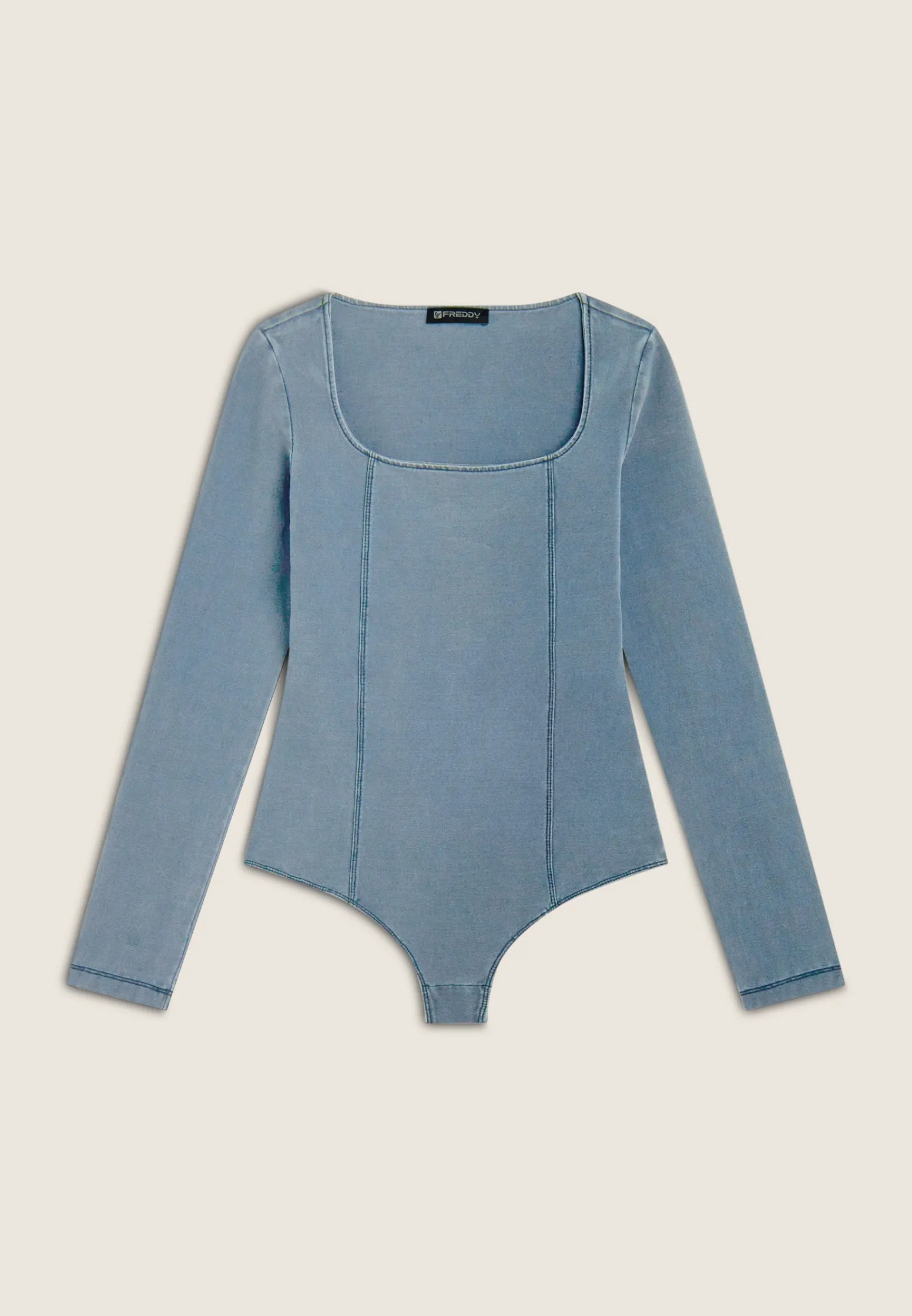 Freddy Body scollo quadrato in jersey effetto denim-Donna Body