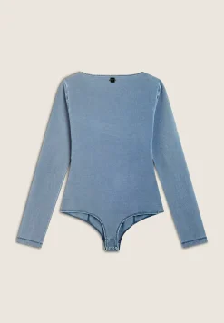 Freddy Body scollo quadrato in jersey effetto denim-Donna Body