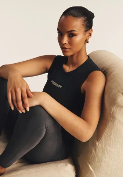 Freddy Body senza maniche in jersey stretch con logo strass-Donna Body