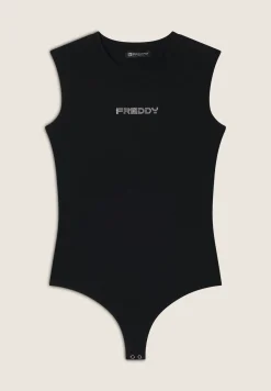 Freddy Body senza maniche in jersey stretch con logo strass-Donna Body