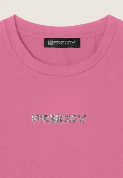 Freddy Body senza maniche in jersey stretch con logo strass-Donna Body