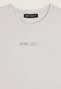 Freddy Body senza maniche in jersey stretch con logo strass-Donna Body