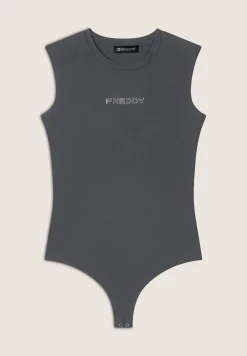 Freddy Body senza maniche in jersey stretch con logo strass-Donna Body