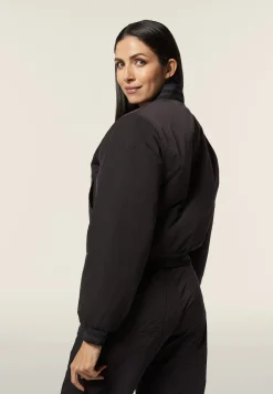 Freddy Bomber in nylon navetta con zip e dettagli in costina rigata-Donna Felpe