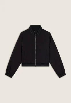 Freddy Bomber in nylon navetta con zip e dettagli in costina rigata-Donna Felpe