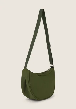 Freddy Borsa da spalla a mezzaluna in canvas con zip-Donna Borse E Zaini