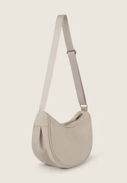 Freddy Borsa da spalla a mezzaluna in canvas con zip-Donna Borse E Zaini
