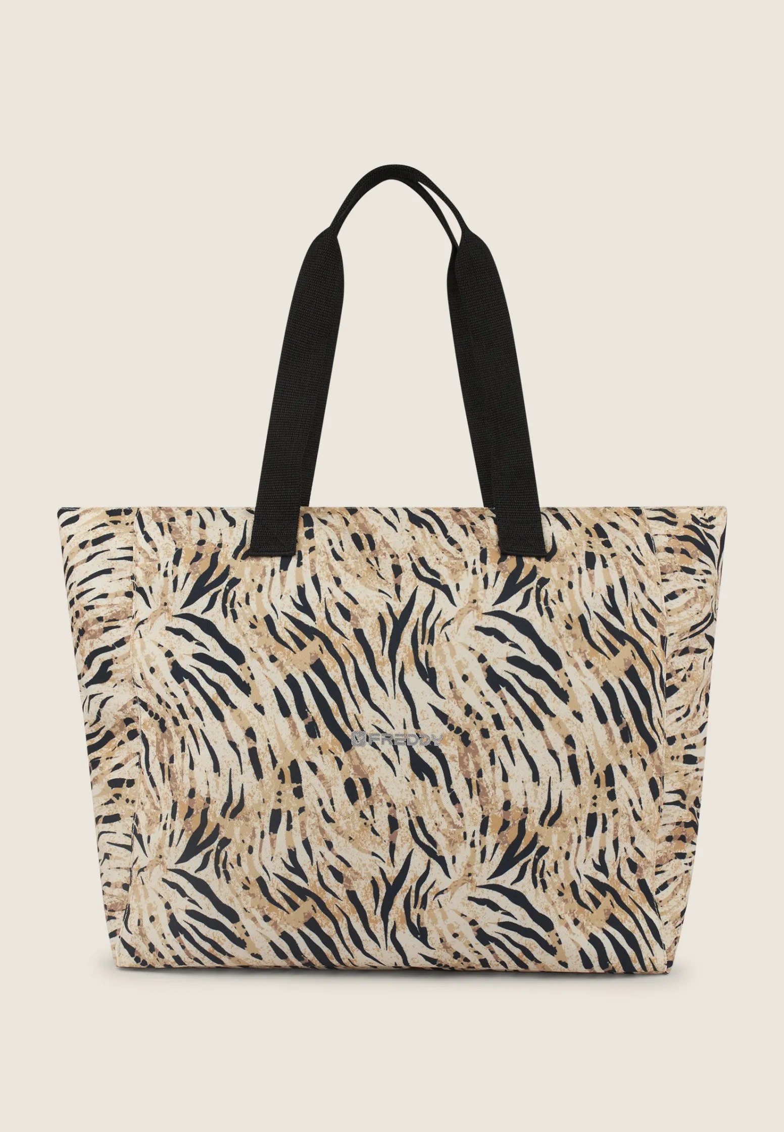 Freddy Borsa Shopper in canvas animalier con zip-Donna Borse E Zaini