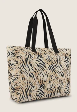 Freddy Borsa Shopper in canvas animalier con zip-Donna Borse E Zaini