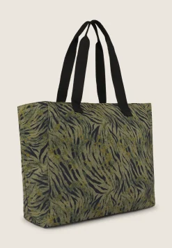 Freddy Borsa Shopper in canvas animalier con zip-Donna Borse E Zaini