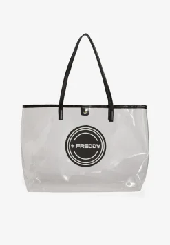 Freddy Borsa shopper in pvc trasparente con logo tondo-Donna Borse E Zaini
