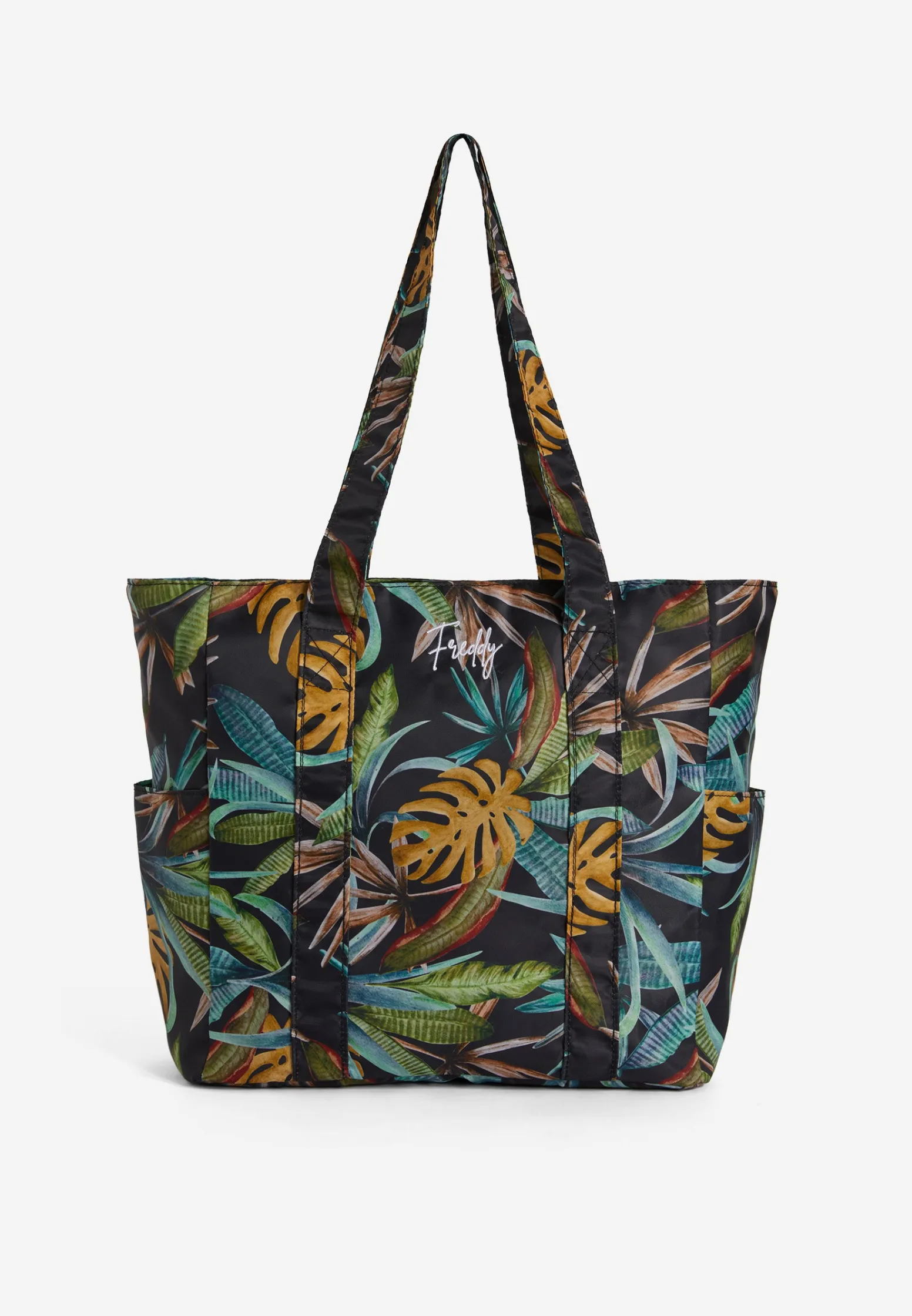 Freddy Borsa shopper stampa foliage tropical con tasche laterali-Donna Borse E Zaini