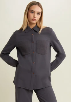 Freddy Camicia donna in felpa con bottoni dorati-Donna Felpe