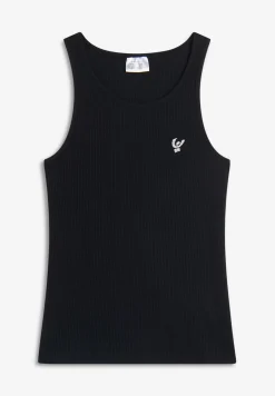 Freddy Canotta a costine da bambina con piccolo logo glitter- Top E Canotte