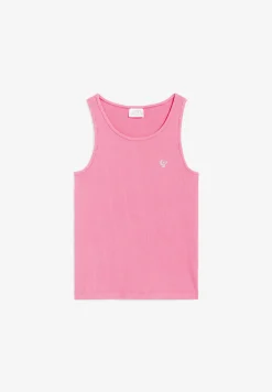 Freddy Canotta a costine da bambina con piccolo logo glitter- Top E Canotte