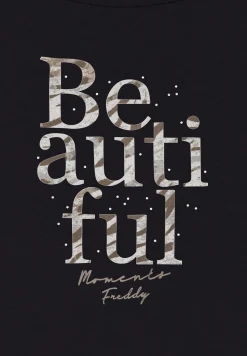 Freddy Canotta con fondo svasato e grafica con borchie-Donna Top E Canotte