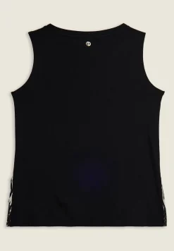 Freddy Canotta con fondo svasato e grafica con borchie-Donna Top E Canotte