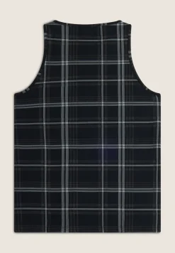 Freddy Canotta da donna in tessuto tartan elasticizzato-Donna Top E Canotte