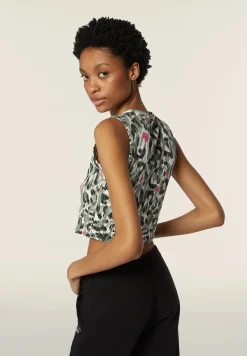 Freddy Canotta donna corta slim fit fantasia maculata-Donna Fitness|Top E Canotte