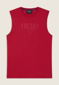 Freddy Canotta in Cotone con Stampa frontale in tono colore-Uomo Canotte