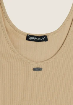 Freddy Canotta in cotone elasticizzato con ampio scollo posteriore-Donna Top E Canotte