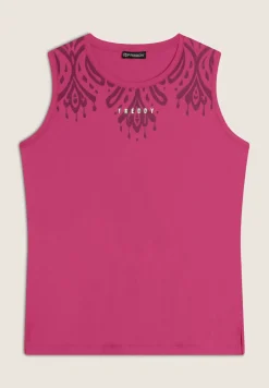 Freddy Canotta in jersey con stampa floreale sulle spalle-Donna Ginnastica|Top E Canotte