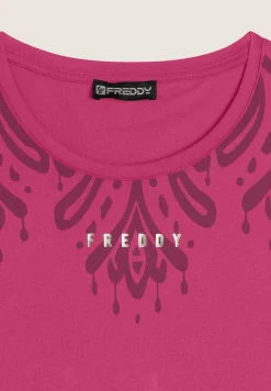 Freddy Canotta in jersey con stampa floreale sulle spalle-Donna Ginnastica|Top E Canotte