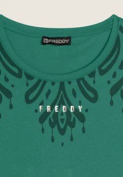 Freddy Canotta in jersey con stampa floreale sulle spalle-Donna Ginnastica|Top E Canotte