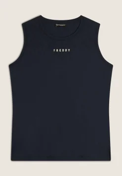 Freddy Canotta in jersey con stampa floreale sulle spalle-Donna Ginnastica|Top E Canotte
