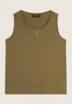Freddy Canotta regular fit in jersey con inserto paillettes-Donna Top E Canotte