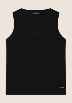 Freddy Canotta regular fit in jersey con inserto paillettes-Donna Top E Canotte