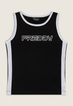 Freddy Canotta Sportiva Bambina/Bambino con Bande a contrasto- Top E Canotte