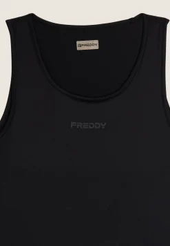 Freddy Canotta sportiva in tessuto traspirante con logo glitter-Donna Padel|Pilates