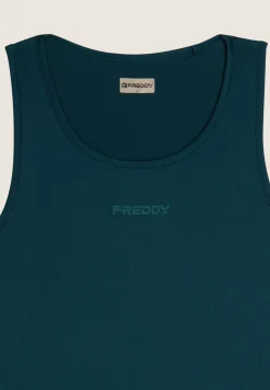 Freddy Canotta sportiva in tessuto traspirante con logo glitter-Donna Padel|Pilates