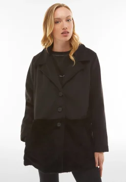 Freddy Cappotto monopetto con inserto sul fondo in pelliccia teddy-Donna Giacche