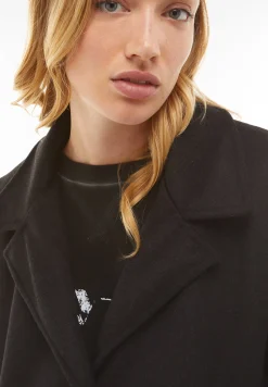 Freddy Cappotto monopetto con inserto sul fondo in pelliccia teddy-Donna Giacche