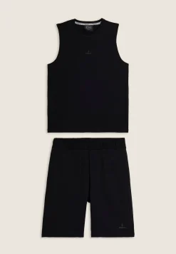 Freddy Completo sportivo in cotone con top smanicato e bermuda-Uomo Tute Sportive