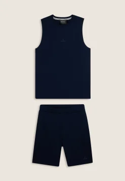 Freddy Completo sportivo in cotone con top smanicato e bermuda-Uomo Tute Sportive