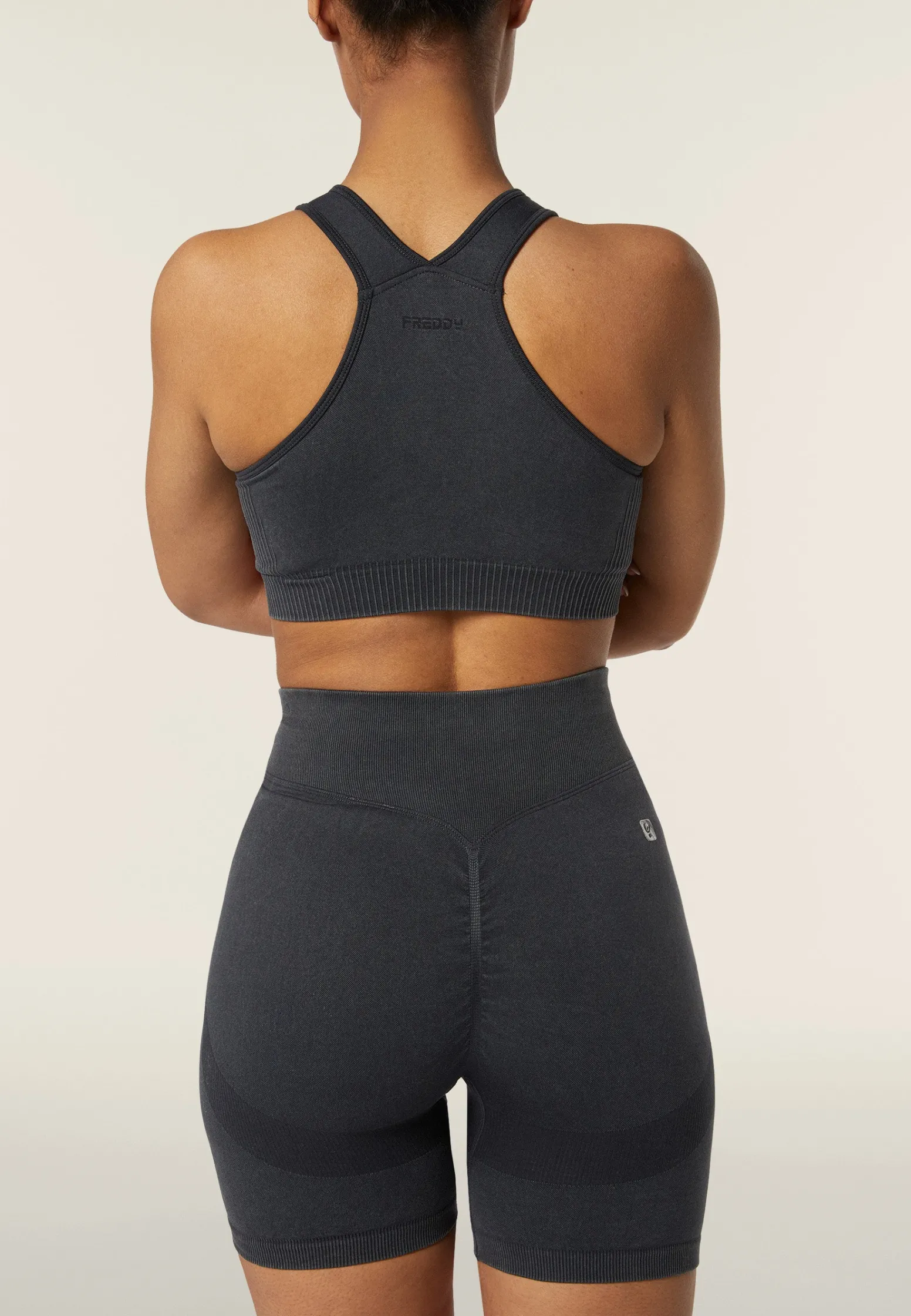 Freddy Completo top e leggings biker seamless ice wash-Donna Fitness|Yoga