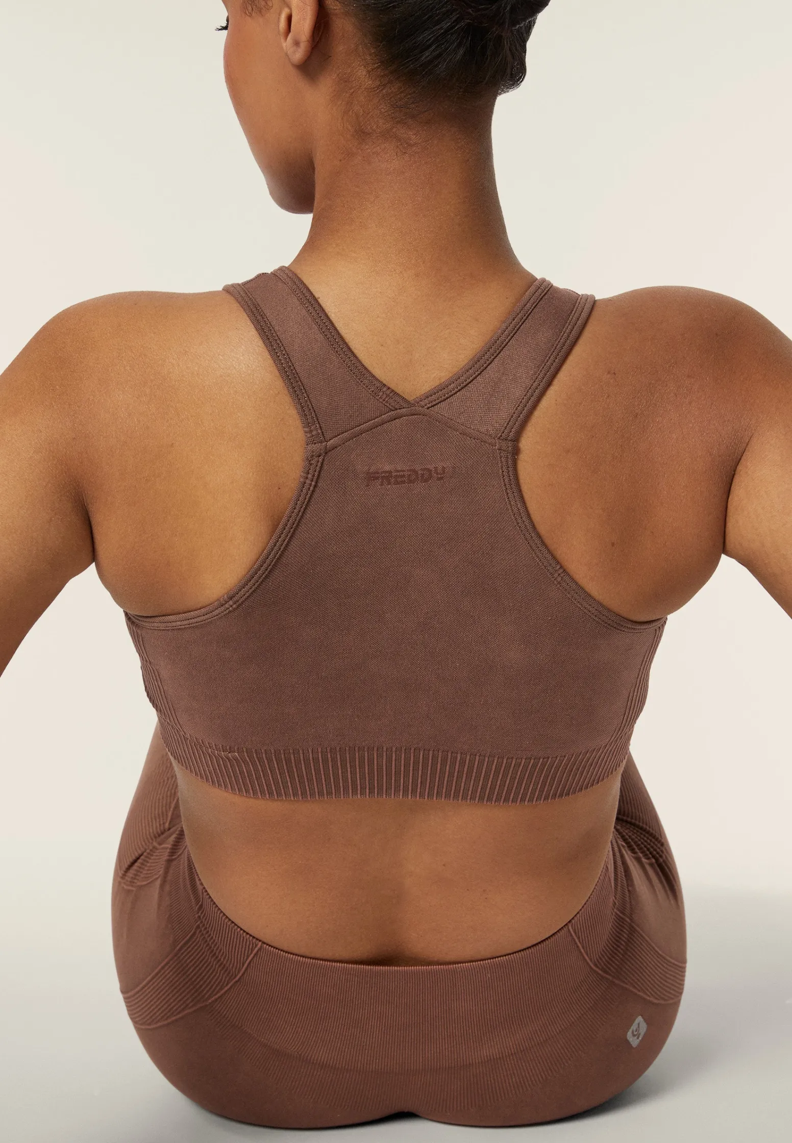 Freddy Completo top e leggings vita alta seamless ice wash-Donna Padel|Pilates