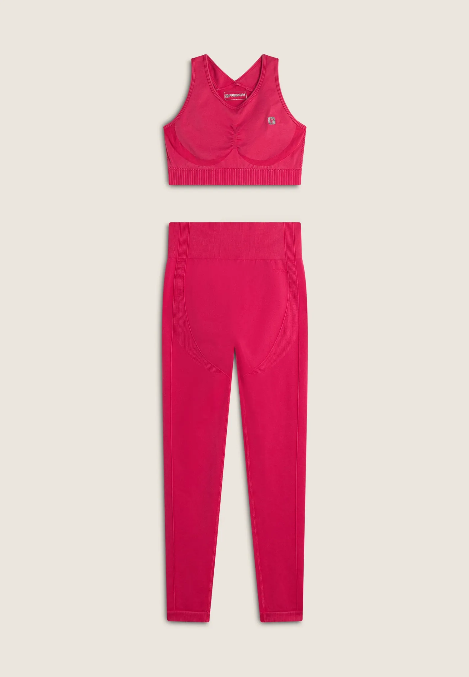 Freddy Completo top e leggings vita alta seamless ice wash-Donna Padel|Pilates