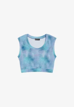 Freddy Crop top in cotone tie dye multicolor a costine-Donna Padel|Top E Canotte