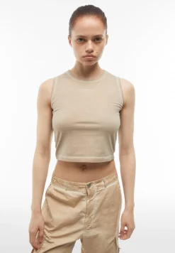 Freddy Crop top slim fit in tessuto jersey effetto vissuto-Donna Padel|Top E Canotte